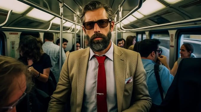 beard on subway